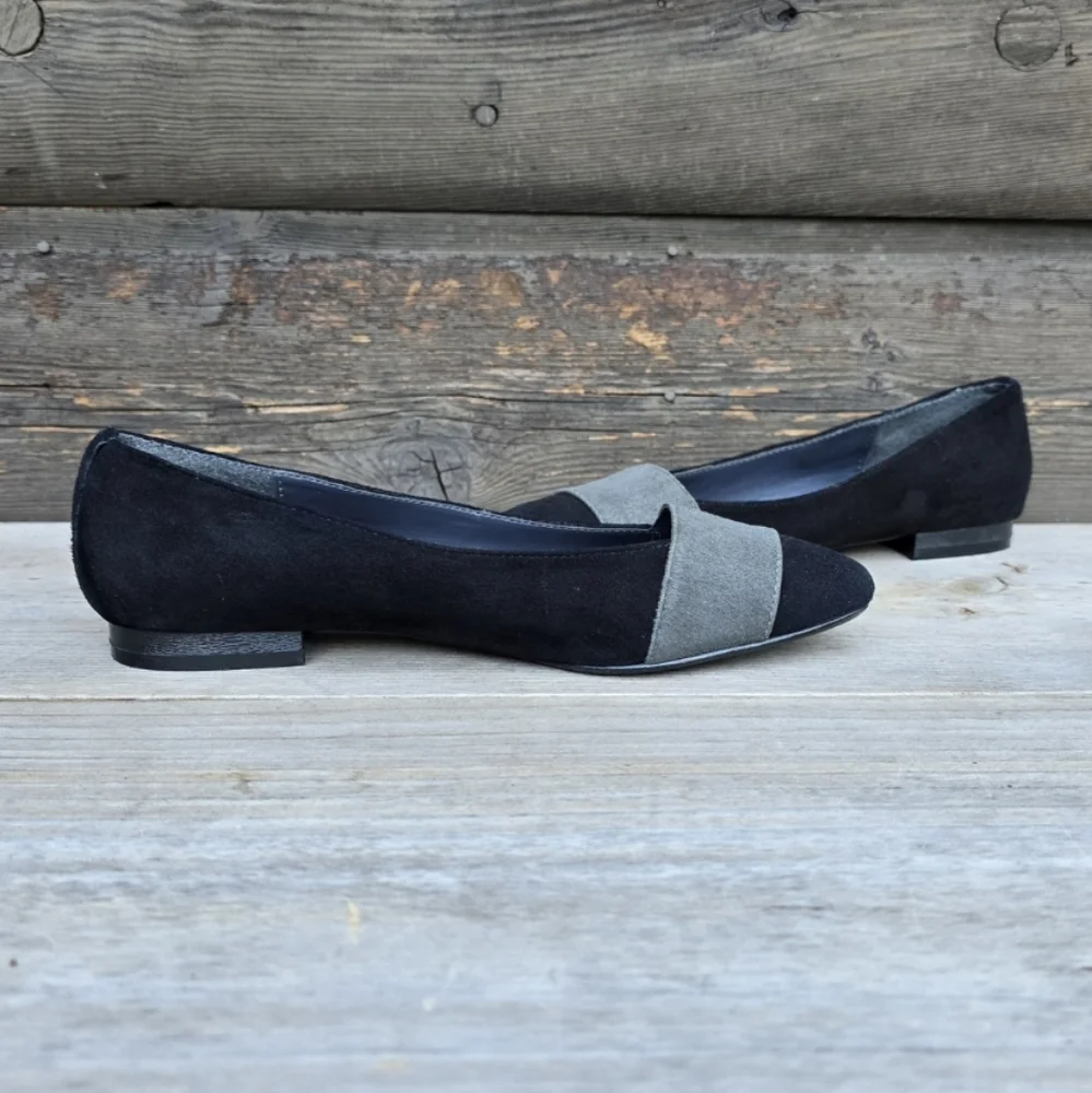 Liz Claiborne Classic Minimalist Suede Pointed Almond Toe Ballet Flats 6.5M